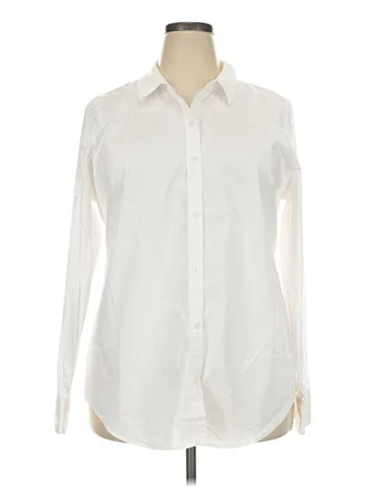 Pre-owned Nordstrom Long Sleeve Button Down Shirt In Ivory