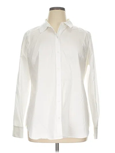 Pre-owned Nordstrom Long Sleeve Button Down Shirt In Ivory