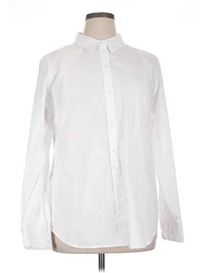 Pre-owned Nordstrom Long Sleeve Button Down Shirt In White