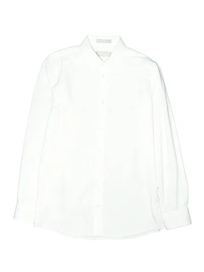 Pre-owned Nordstrom Kids' Long Sleeve Button Down Shirt In White