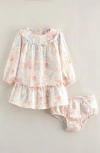 Nordstrom Long Sleeve Cotton Gauze Dress & Bloomers In Neutral