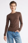 Nordstrom Long Sleeve Crewenck T-shirt In Brown