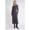 Nordstrom Long Sleeve Crewneck Maxi Dress In Grey Stonehenge