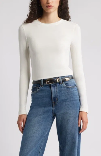 Nordstrom Long Sleeve Crewneck T-shirt In White