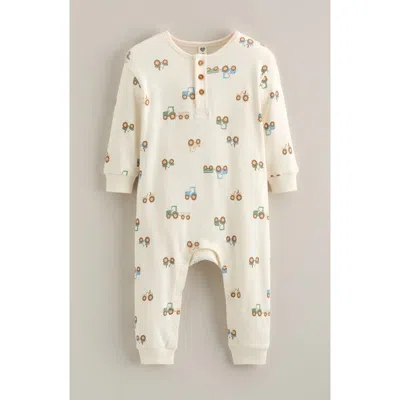 Nordstrom Babies'  Long Sleeve Henley Romper In White