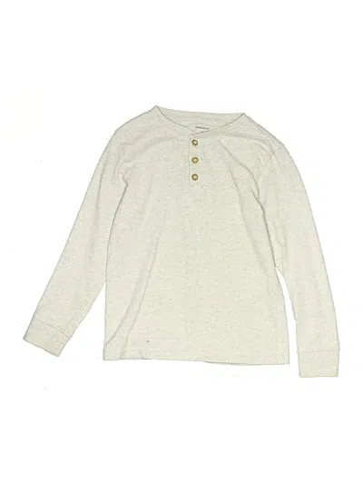 Pre-owned Nordstrom Kids' Long Sleeve Henley Shirt In White