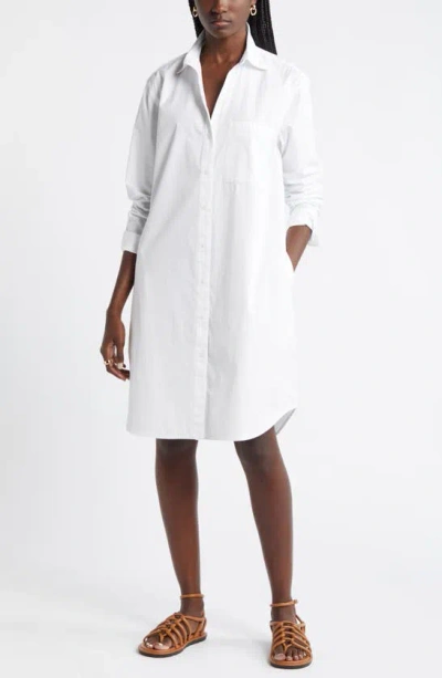 Nordstrom Long Sleeve High-low Shirtdress In White