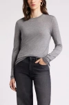 Nordstrom Long Sleeve Lyocell & Wool T-shirt In Grey Dark Heather