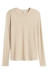 Nordstrom Long Sleeve Lyocell & Wool T-shirt In Tan Doeskin Heather