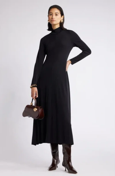 Nordstrom Long Sleeve Matte Jersey Dress In Black