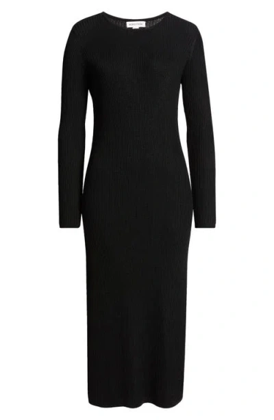 Nordstrom Long Sleeve Midi Sweater Dress In Black
