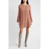 Nordstrom Long Sleeve Minidress In Pink
