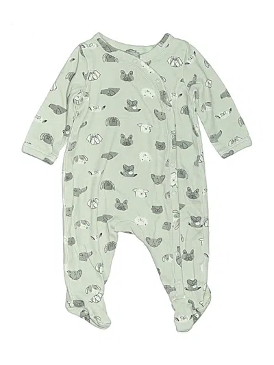 Pre-owned Nordstrom Babies' Long Sleeve Onesie In Green
