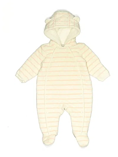 Pre-owned Nordstrom Babies' Long Sleeve Onesie In White