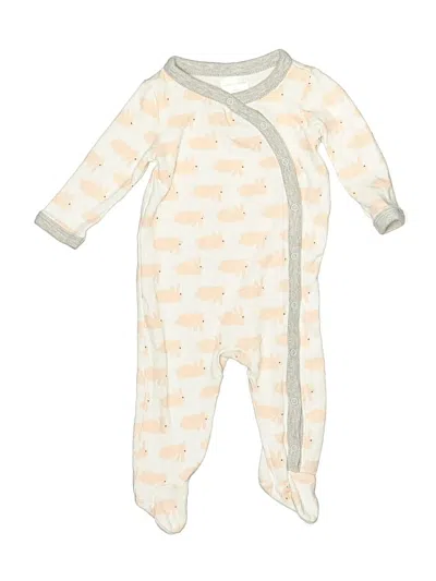 Pre-owned Nordstrom Babies' Long Sleeve Onesie In White