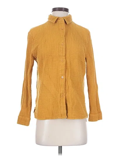 Pre-owned Nordstrom Long Sleeve Polo Shirt In Yellow