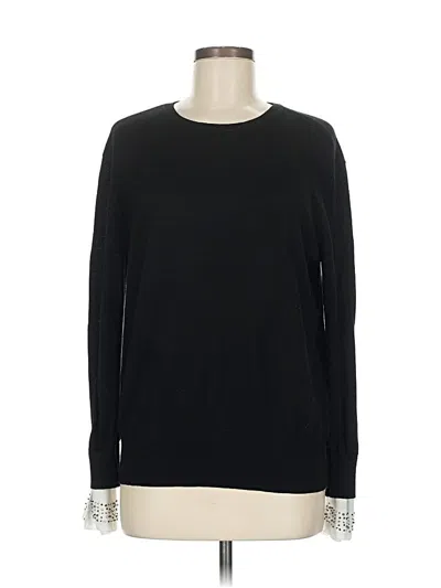 Pre-owned Nordstrom Long Sleeve Top Black Crew Neck Tops