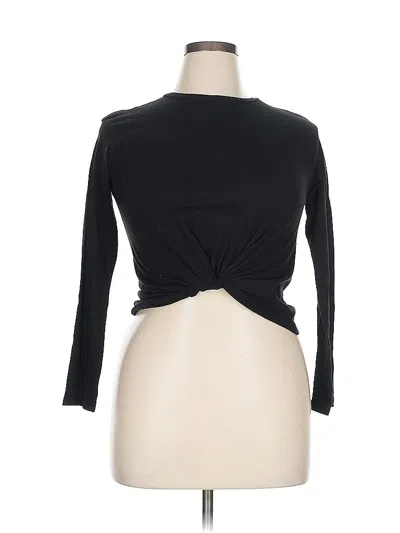 Pre-owned Nordstrom Long Sleeve Top Black Keyhole Neckline Tops