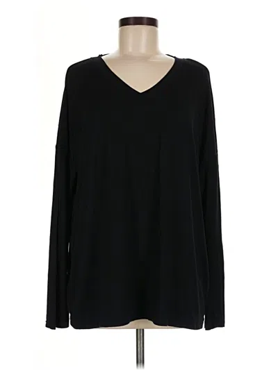 Pre-owned Nordstrom Long Sleeve Top Black V-neck Tops