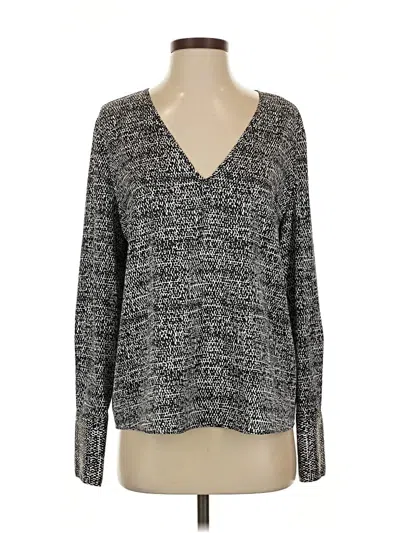 Pre-owned Nordstrom Long Sleeve Top Gray V Neck Tops
