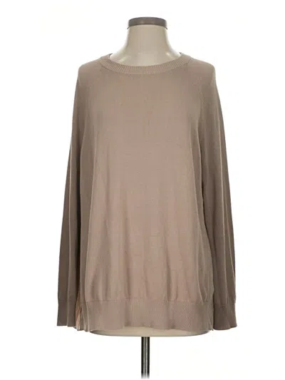 Pre-owned Nordstrom Long Sleeve Top Tan Boatneck Tops