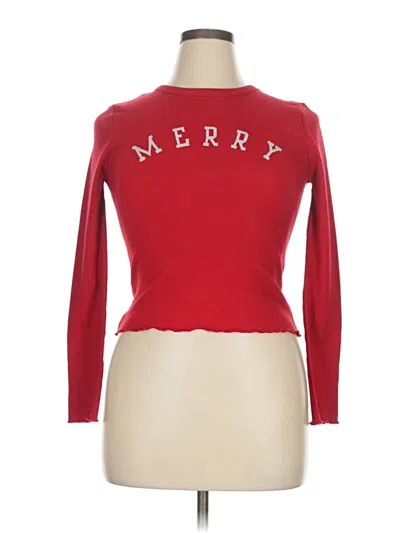 Pre-owned Nordstrom Long Sleeve T-shirt In Red