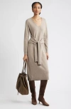 Nordstrom Long Sleeve Wool & Cashmere Blend Sweater Dress In Neutral