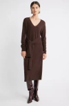Nordstrom Long Sleeve Wool & Cashmere Blend Sweater Dress In Brown