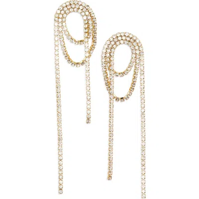 Nordstrom Loop Crystal Earrings In Clear- Gold