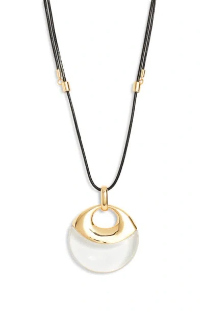 Nordstrom Resin Disc Pendant Necklace In Black