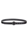Nordstrom Luna Crystal Embellished Buckle Leather Belt