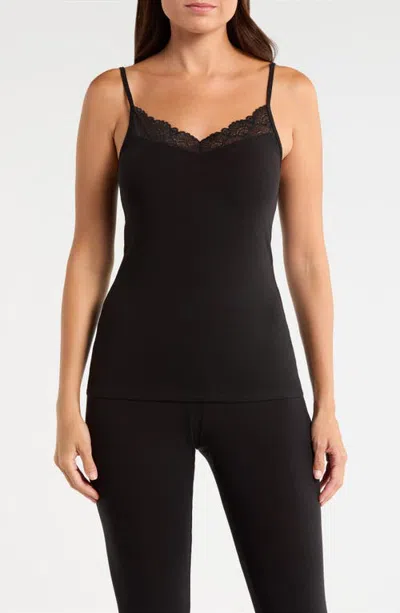 Nordstrom Luxe Lace Trim Layering Camisole In Black