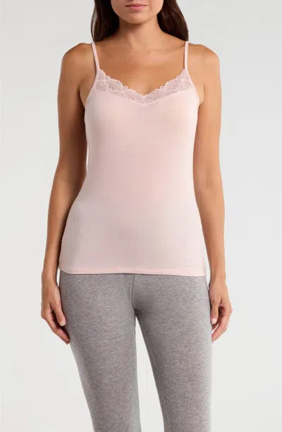 Nordstrom Luxe Lace Trim Layering Camisole In Pink