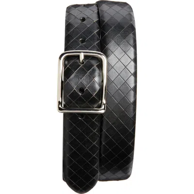 Nordstrom Makai Basket Weave Texture Leather Belt In Black