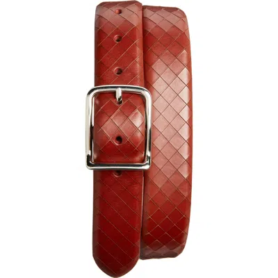 Nordstrom Makai Basket Weave Texture Leather Belt In Red