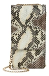 Nordstrom Margaux Snakeskin Print Leather Wallet On A Chain