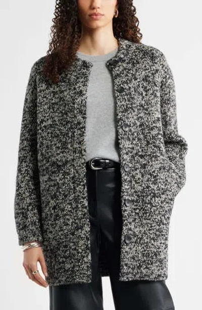 Nordstrom Marled Bouclé Sweater Coat In Gray