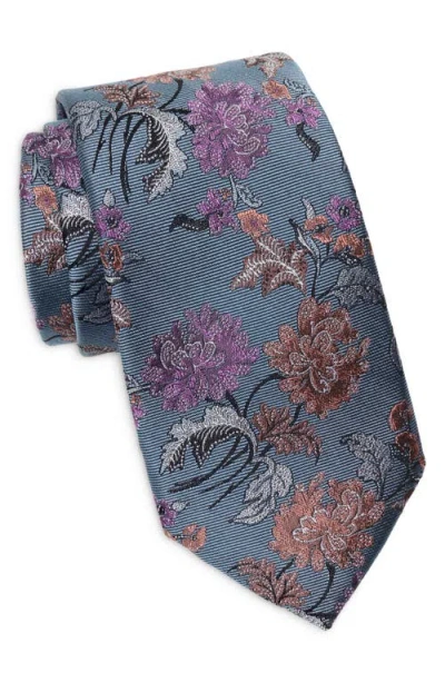 Nordstrom Marmor Floral Jacquard Tie In Blue
