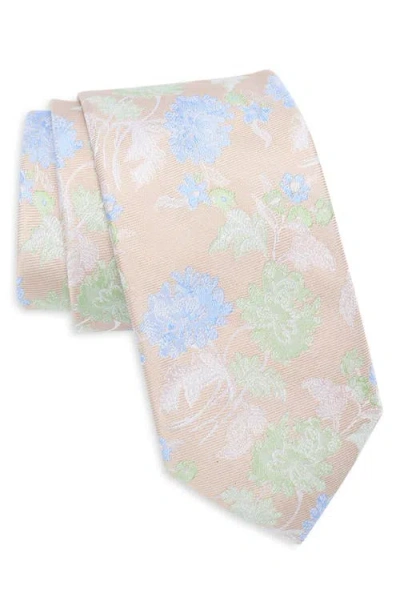 Nordstrom Marmor Floral Silk Jacquard Tie In Neutral