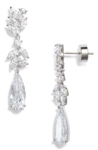 Nordstrom Marquise & Pear Cubic Zirconia Drop Earrings In Metallic