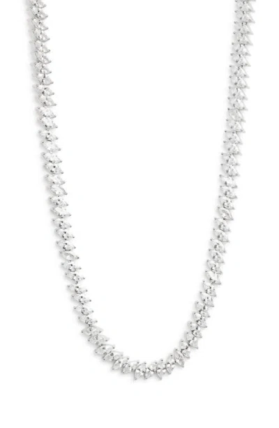 Nordstrom Marquise Cubic Zirconia Eternity Necklace In Silver