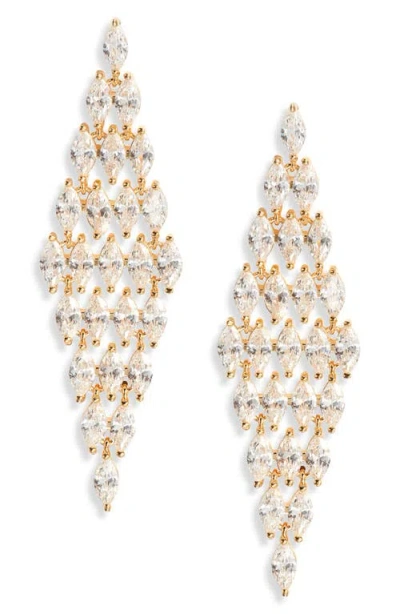 Nordstrom Marquise Cubic Zirconia Kite Drop Earrings In Clear- Gold