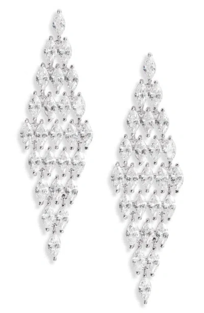 Nordstrom Marquise Cubic Zirconia Kite Drop Earrings In Clear- Silver