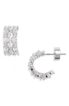 Nordstrom Marquise Cut Cubic Zirconia Hoop Earrings In Clear- Silver