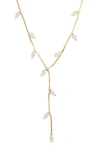Nordstrom Marquise Cut Cubic Zirconia Y-necklace In Clear- Gold