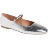 Nordstrom Mary Jane Flat In Silver Metallic