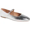 Nordstrom Mary Jane Flat In Silver Metallic