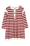 NORDSTROM NORDSTROM MATCHING FAMILY MOMENTS STRIPE RUFFLE SWEATER DRESS