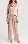 Nordstrom Matte Silk Satin Pajamas In Pink Puff