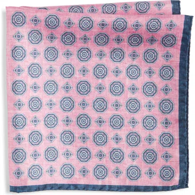 Nordstrom Medallion Reversible Silk Pocket Square In Pink
